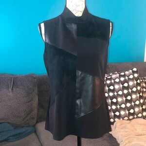 LAST CHANCE 💄 Calvin Klein High Neck, Sleeveless Black Blouse, size Medium